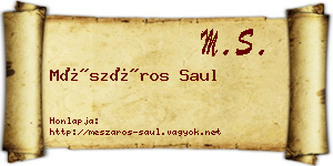 Mészáros Saul névjegykártya